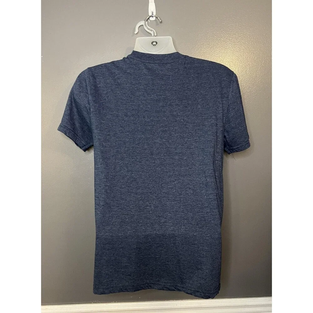 True Religion Shirt Mens Medium Blue Graphic Logo Short Sleeve Casual Tee
